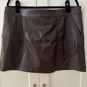 Brown/burgundy Faux Leather Skirt